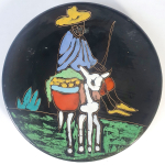 Wandbord met afbeelding man op ezel